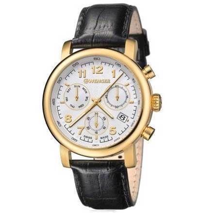 Image of Urban Classic Chrono IP forgyld rustfri stål Quartz med chrono Herre ur fra Wenger, 01.1043.106